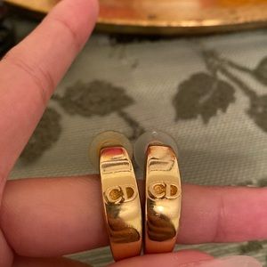 Christian Dior Costume Gold Hoops